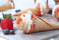 Strawberry Cheesecake Crunch Ice Cream Cones