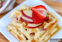 Strawberry and White Peach Waffles Recipe — Fluffy Summer Waffles