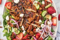 Grilled Chicken and Strawberry Salad with Balsamic Glaze
