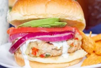 Southwest Turkey Burger Recipe with Spicy Avocado Slaw