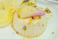 Milk & Honey Gelatin Cups with Rose Syrup Podge
