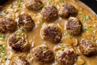 Salisbury Steak Meatballs in Rich Brown Gravy