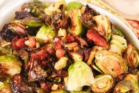 Crispy Roasted Brussels Sprouts with Prosciutto and Balsamic Glaze