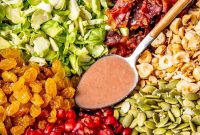 Shaved Brussels Sprout Salad with Roasted Shallot & Pomegranate Vinaigrette