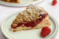 Almond Raspberry Layer Cake with Fresh Raspberry Glaze