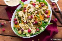 Brussels Sprouts and Butternut Squash Salad with Creamy Dijon Dressing