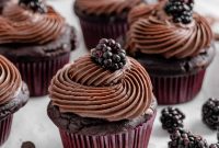Blackberry Chocolate Cupcakes Recipe with Rich Ganache Filling