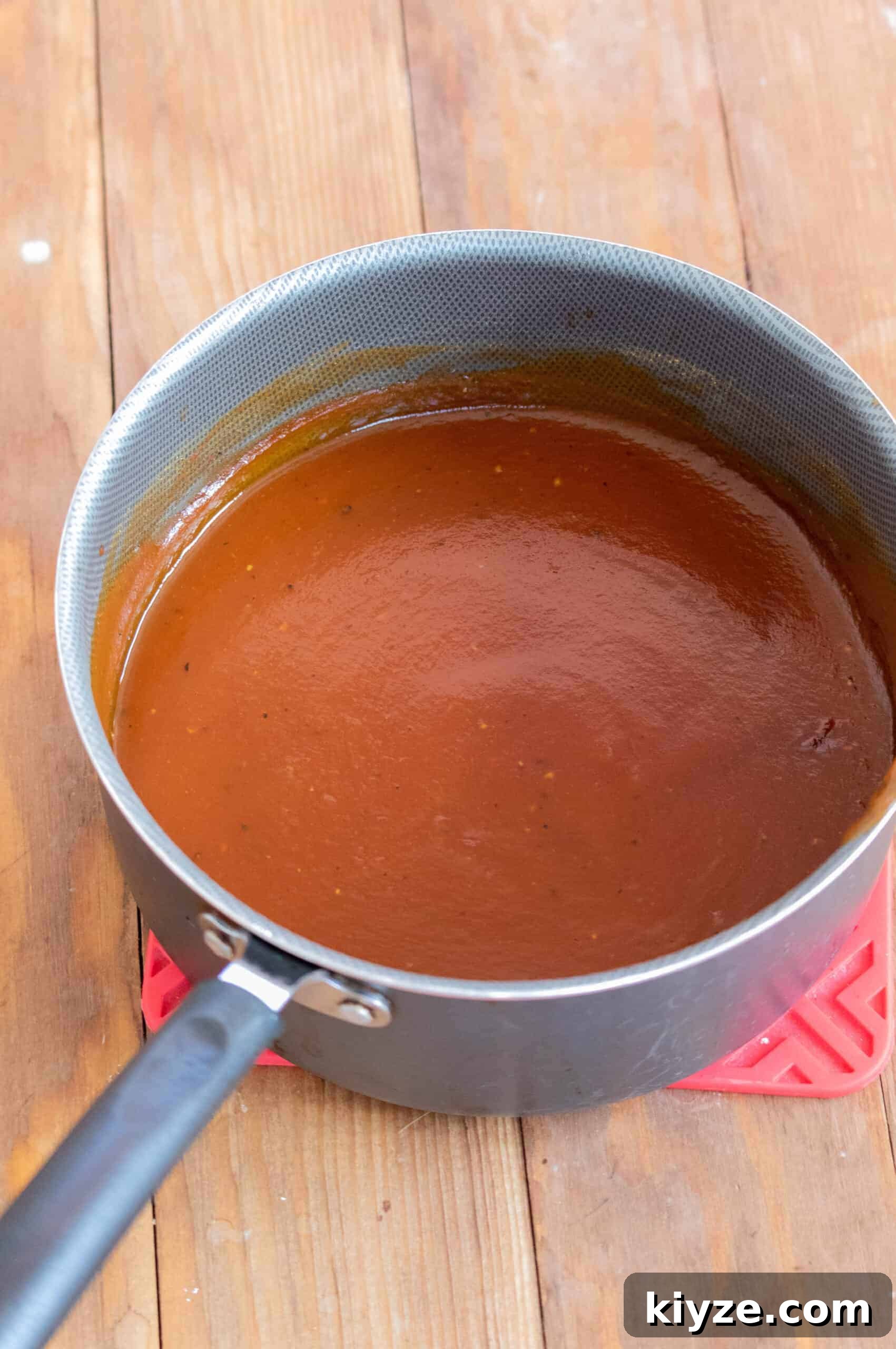 Pumpkin BBQ sauce in a pot