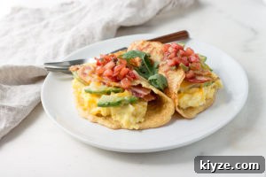 This low carb bacon and egg breakfast wrap is easy to make and satisfying. Keto, gluten-free, grain-free