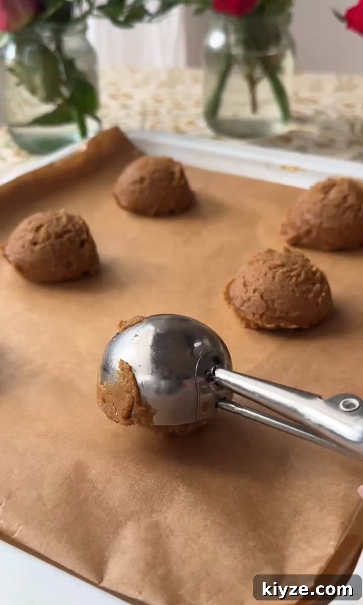Soft, Chewy Chocolate-Free Cookies: Simple Homemade Recipe 8 scooping chocolate chipless cookies.
