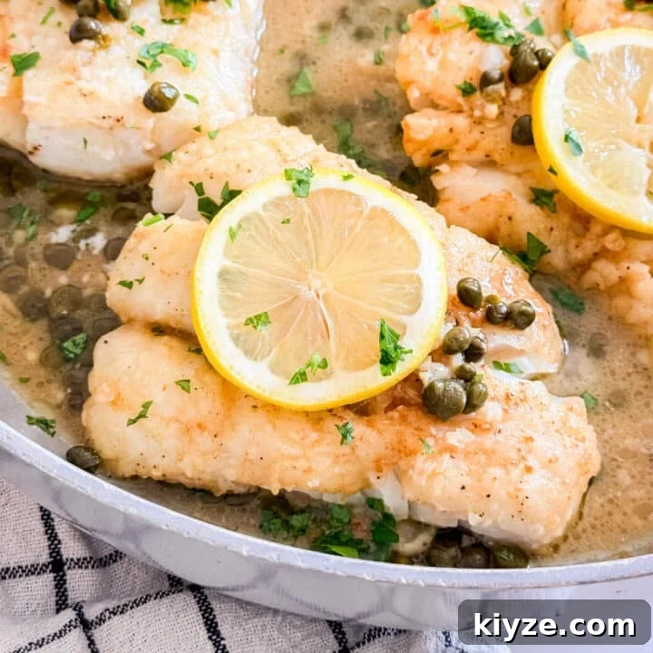 Fish in Lemon Caper Sauce