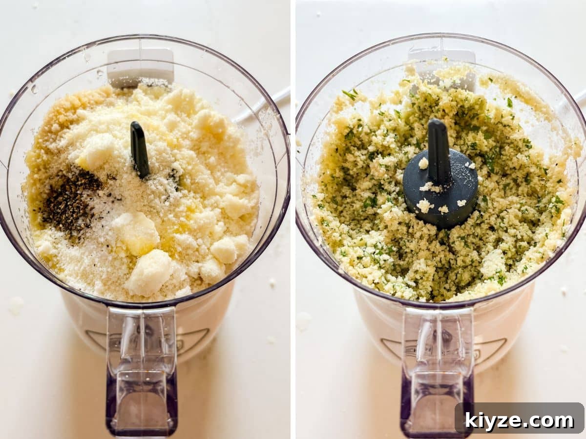 Crispy Parmesan-Crusted Fish Fillets Recipe 5 Topping ingredients in a food processor and then fully mixed together.