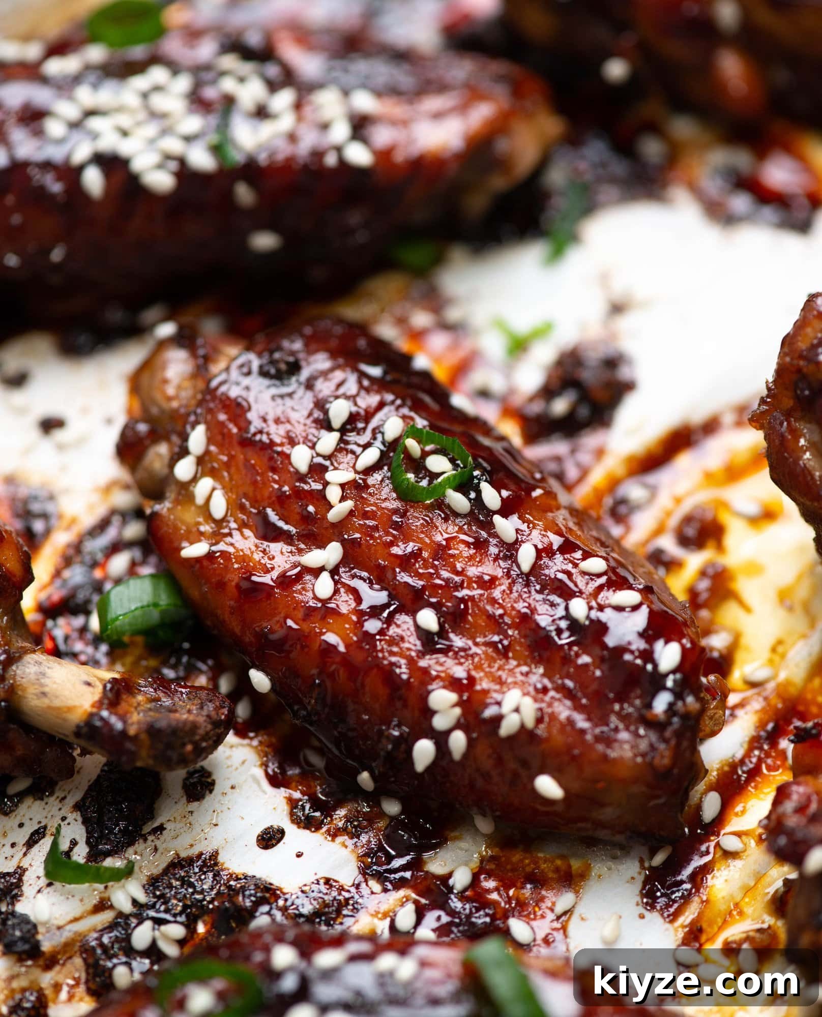 Crispy Baked Honey Garlic Chicken Wings Recipe 5 Wings served