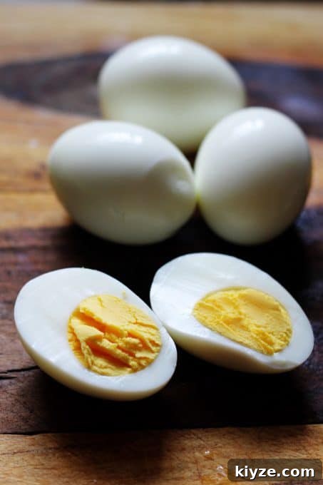 Peeled and cut up eggs for Eggs Mayonnaise