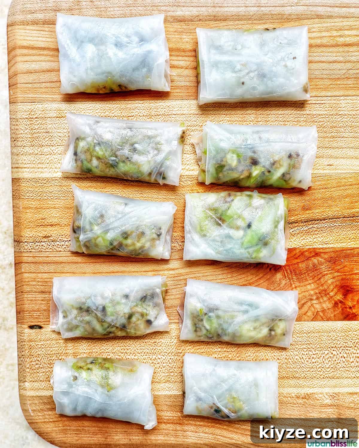Crispy Rice Paper Dumplings with Savory Filling and Dipping Sauce 14 Filled and folded rice paper dumplings.