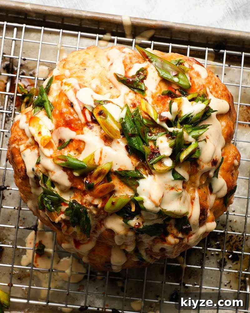 Miso Tahini Roasted Whole Cauliflower Recipe 3 Miso Tahini Whole Roasted Cauliflower