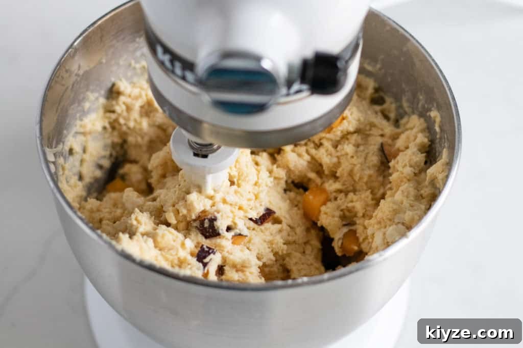Scone dough in mixer