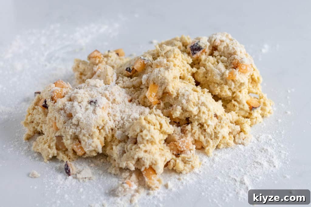 Vanilla cardamom scone dough before forming into disc