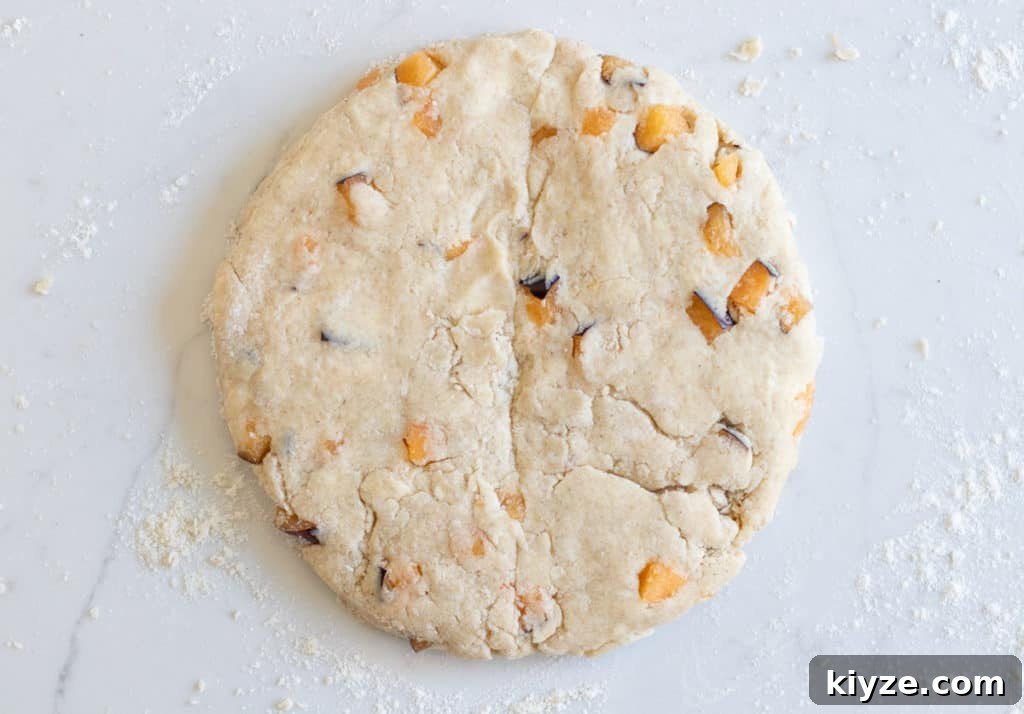 Scone dough in a disc
