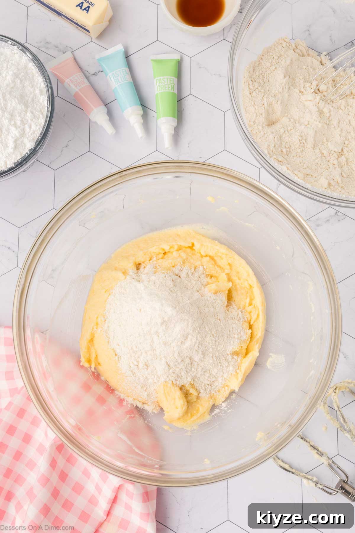 Sour Cream Sugar Cookies Recipe for Soft, Tender Cookies 8 Wet and dry ingredients combined together in a bowl.