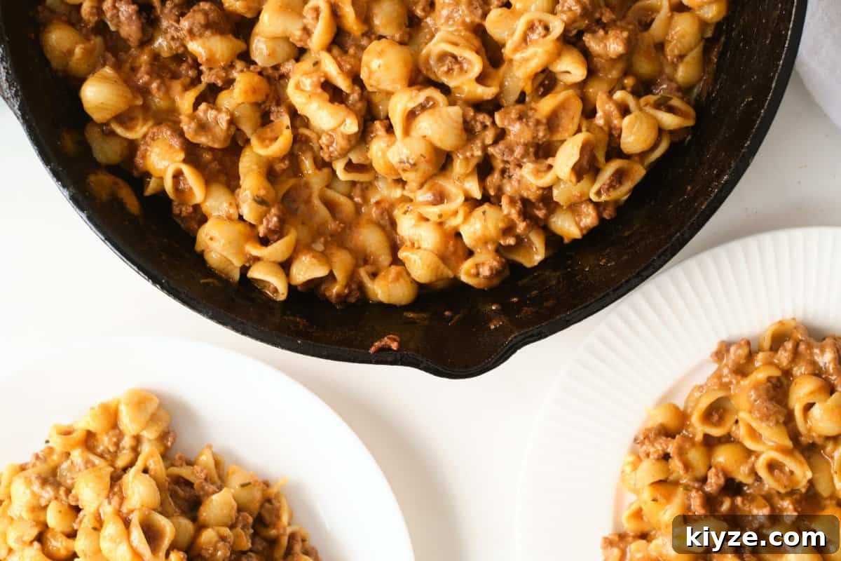 Homemade Hamburger Helper Recipe: Creamy Skillet Cheeseburger Casserole 9 img 12160 8
