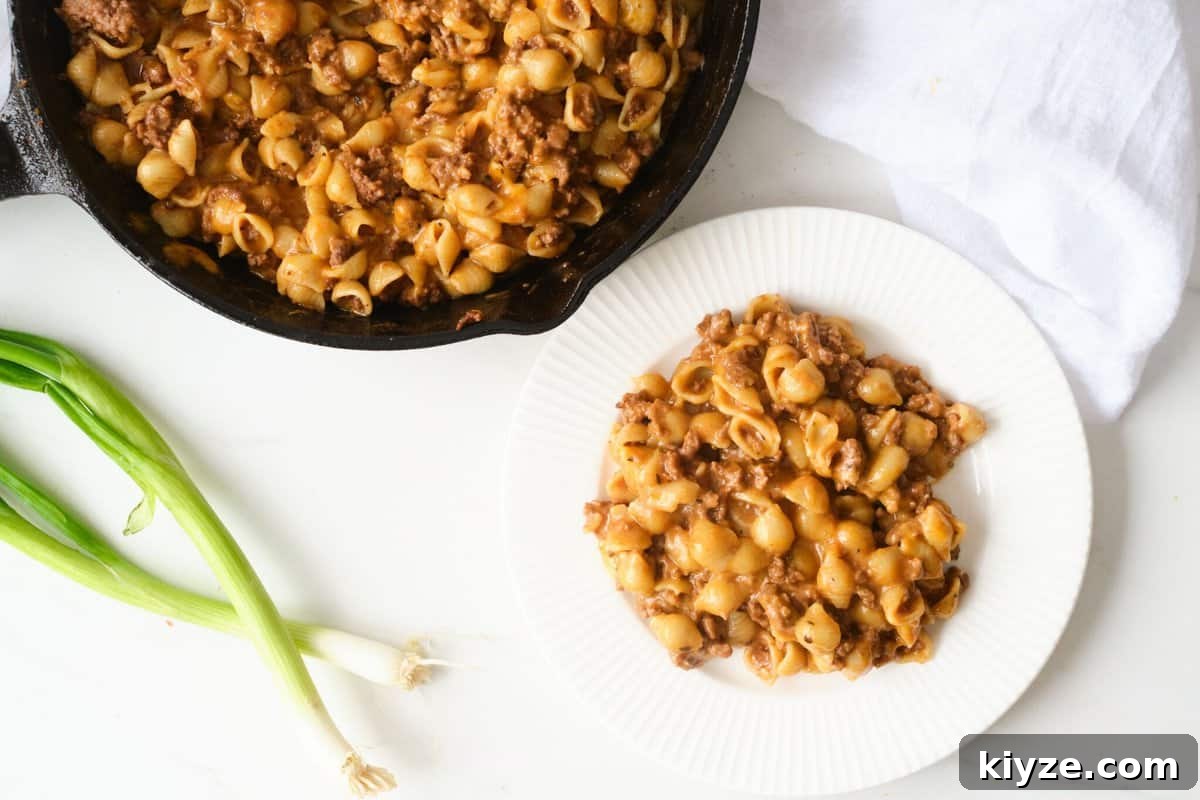 Homemade Hamburger Helper Recipe: Creamy Skillet Cheeseburger Casserole 10 img 12160 9