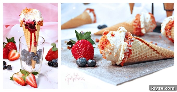 Strawberry Cheesecake Crunch Ice Cream Cones 6 Strawberry Cheesecake Crunch Cones