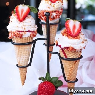 Strawberry Cheesecake Crunch Cones