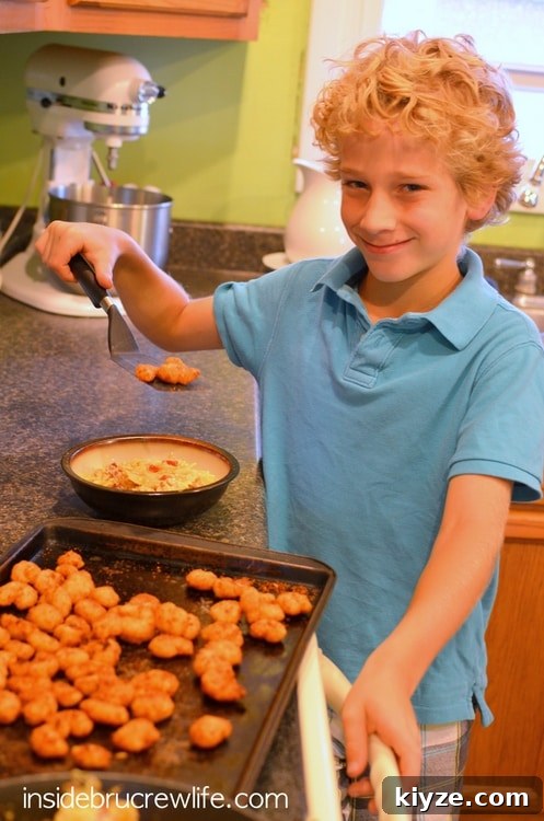 Creamy Bacon Shrimp Alfredo Pasta Recipe 3 Kids helping to serve Bacon Shrimp Alfredo