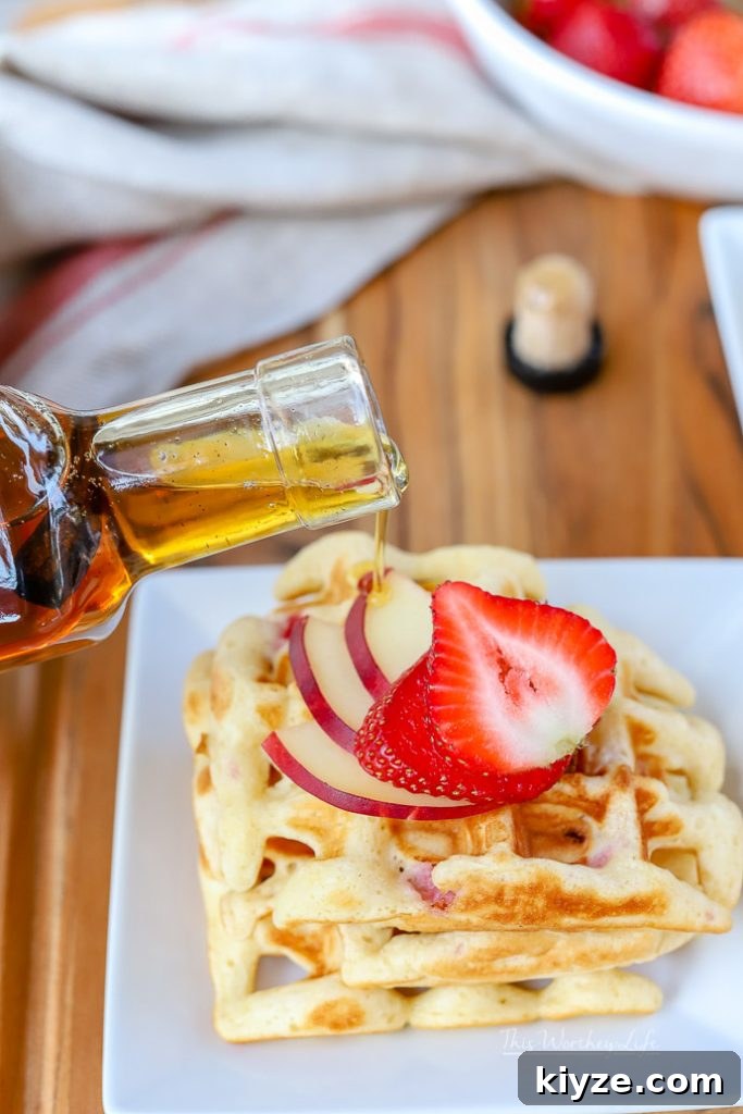 Strawberry and White Peach Waffles Recipe — Fluffy Summer Waffles 5 The Best Maple Syrup