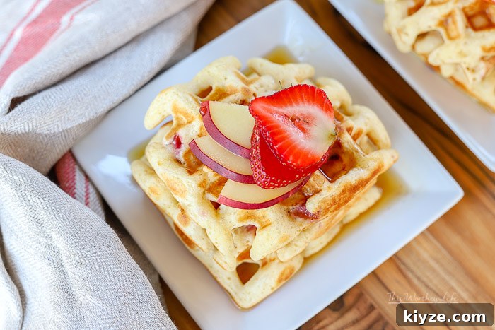 Strawberry and White Peach Waffles Recipe — Fluffy Summer Waffles 8 How to make waffles- pro tips