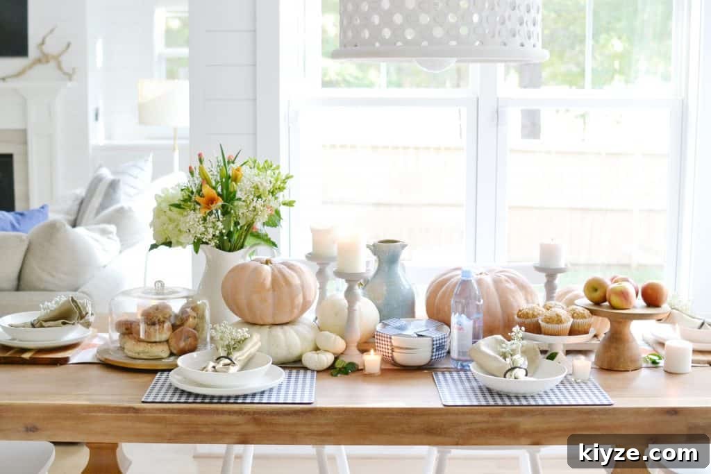 Fall Tablescape Ideas You Can Recreate at Home 2 a fall tablescape covered in pumpkins