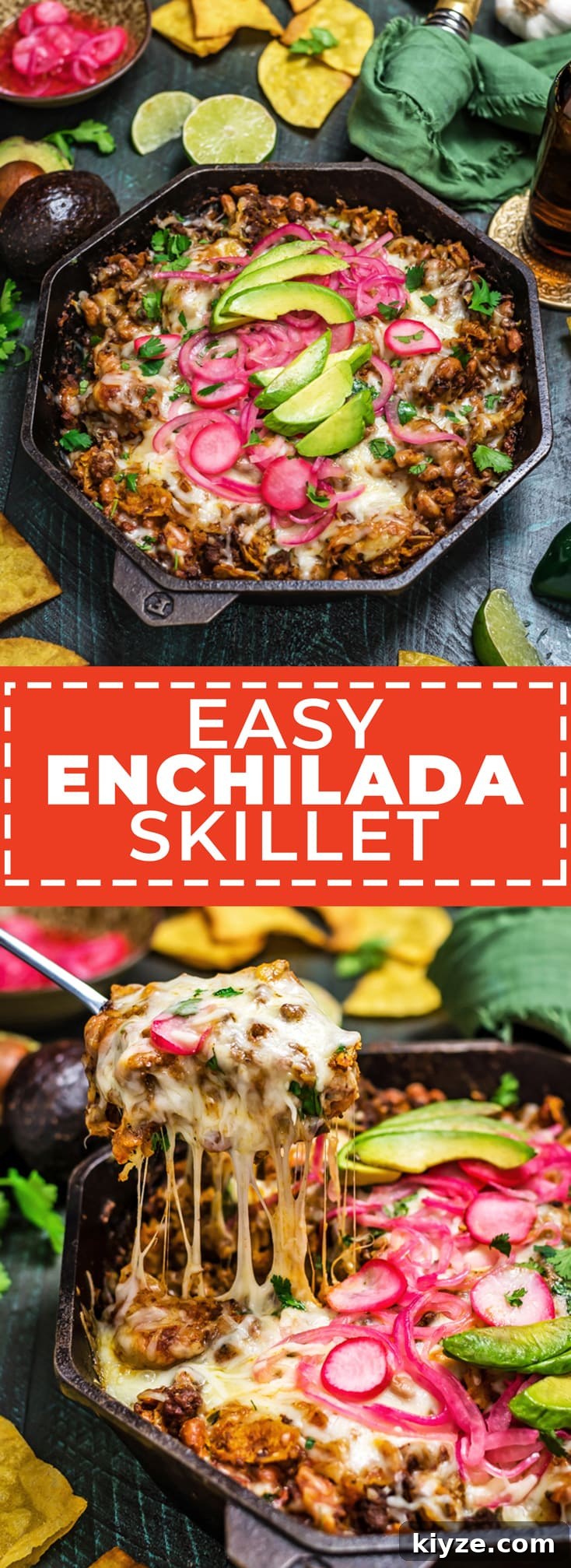 One-Pan Cheesy Enchilada Skillet Recipe 2 Easy Enchilada Skillet one-pot meal with from-scratch flavors, no canned enchilada sauce.