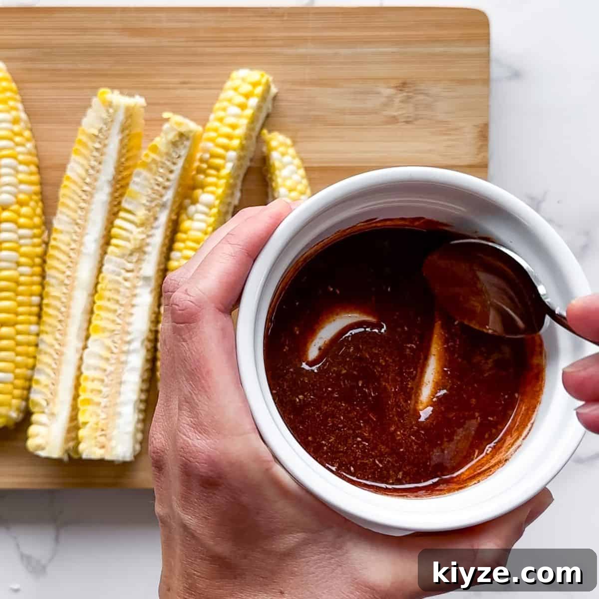 Crispy Corn Ribs Recipe (Corn Riblets) 6 Mixing the seasoning.