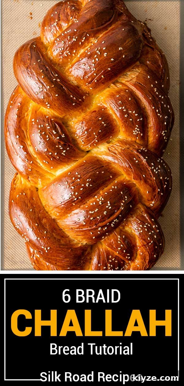 Classic Fluffy Challah Recipe for Braiding and Baking 17 titled image (and shown) 6 Braid Challah Bread Tutorial