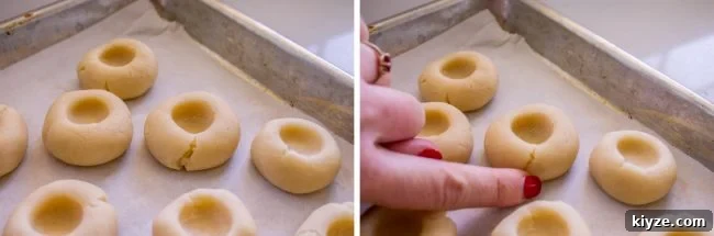 Almond Raspberry Thumbprint Cookies: Chewy Jam-Filled Recipe 9 Fixing cracks in cookie dough balls.