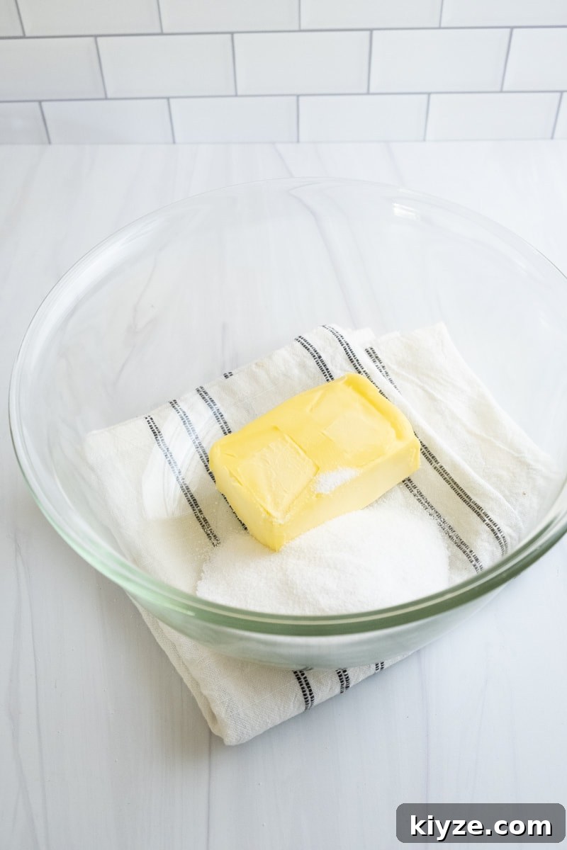 Traditional Scottish Shortbread Cookies Recipe — Buttery & Crisp 9 butter and sugar in bowl