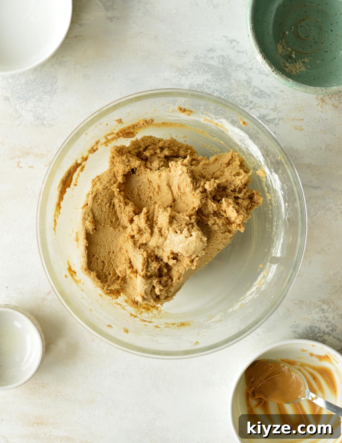 Chewy Peanut Butter Cookies Made with Oat Flour 9 cookie dough scooped