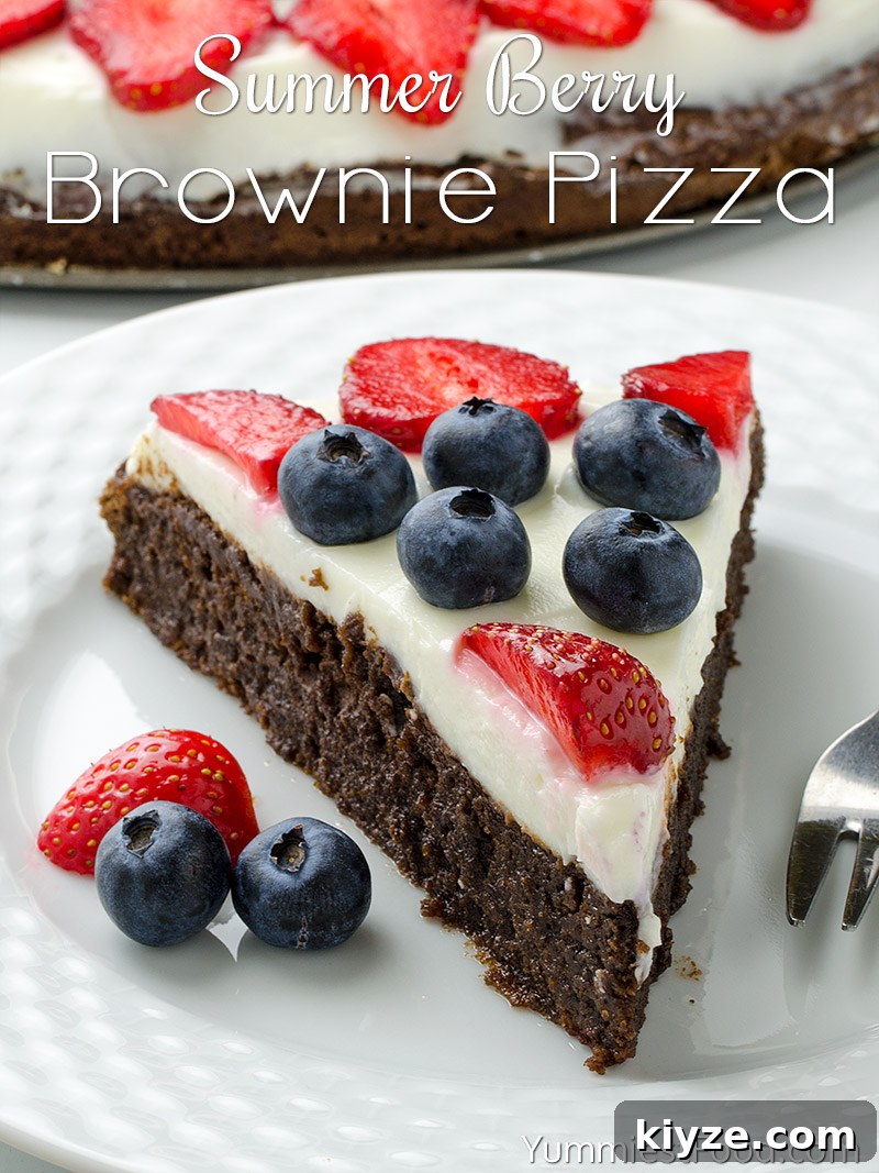 Summer Berry Brownie Pizza