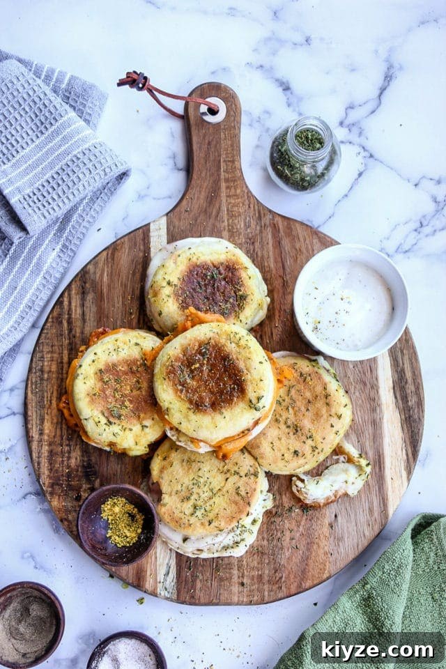 Savory English Muffin Baked Sandwiches with Melted Cheese 2 English Muffin Baked Sandwiches
