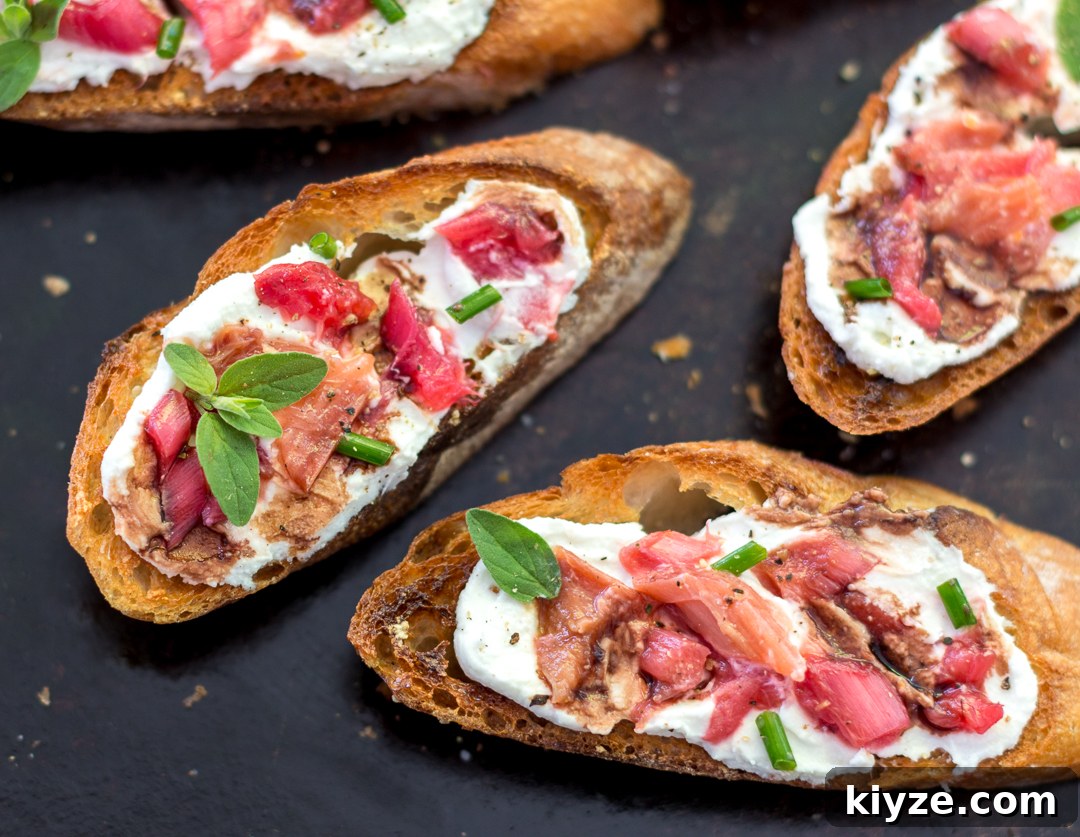 13 Rhubarb Recipes + New Gluten-Free Rhubarb Scones with Glaze 8 Rhubarb & Goat Cheese Bruschetta