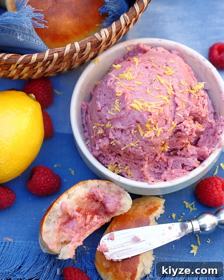 Raspberry lemon butter and bread