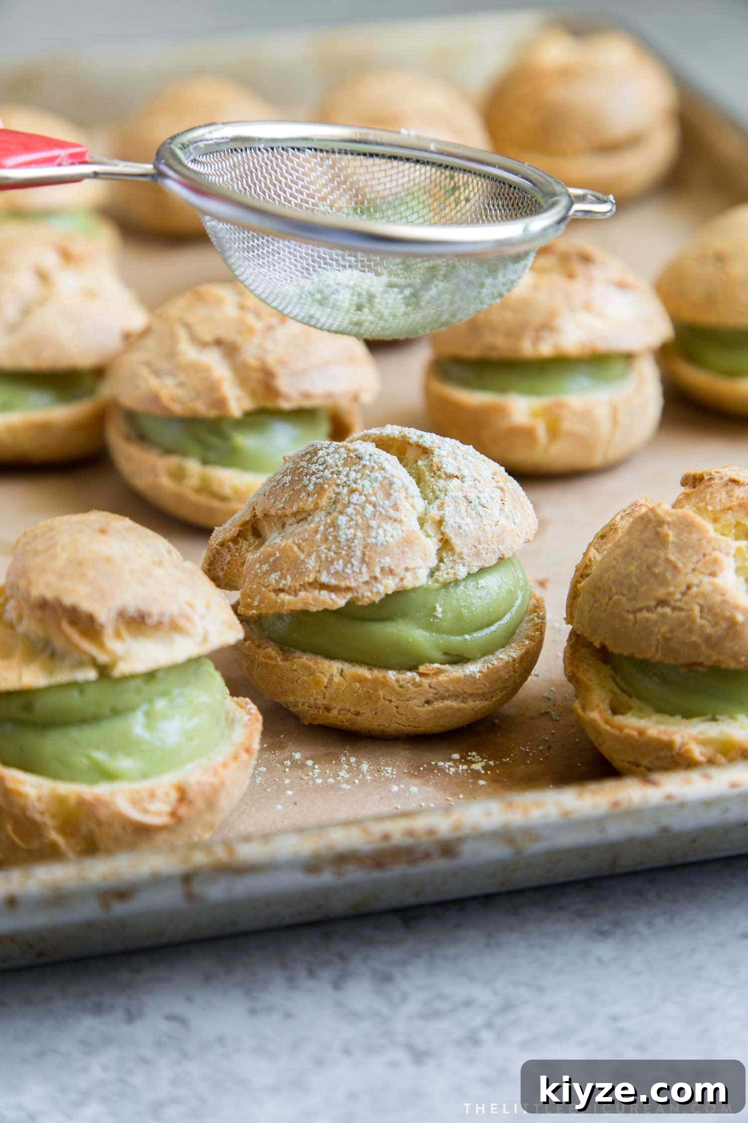 Matcha Cream Puffs Recipe: Light Japanese Green Tea Choux Pastry 11 Matcha Cream Puffs