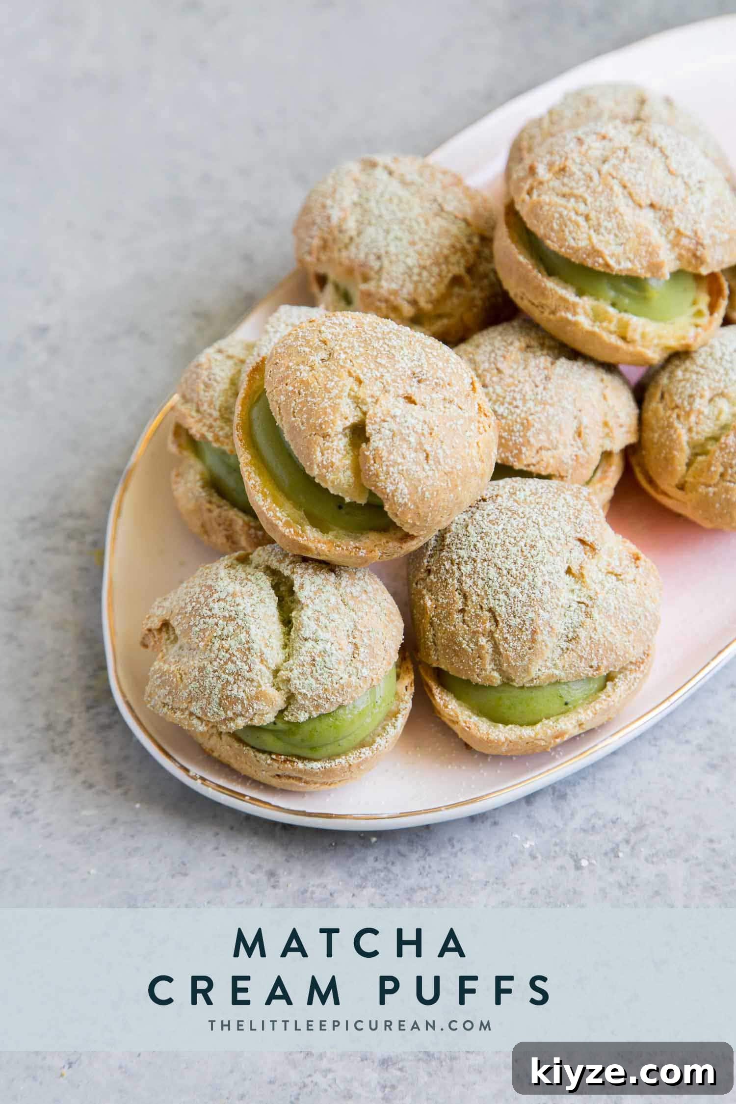 Matcha Cream Puffs Recipe: Light Japanese Green Tea Choux Pastry 3 Matcha Cream Puffs