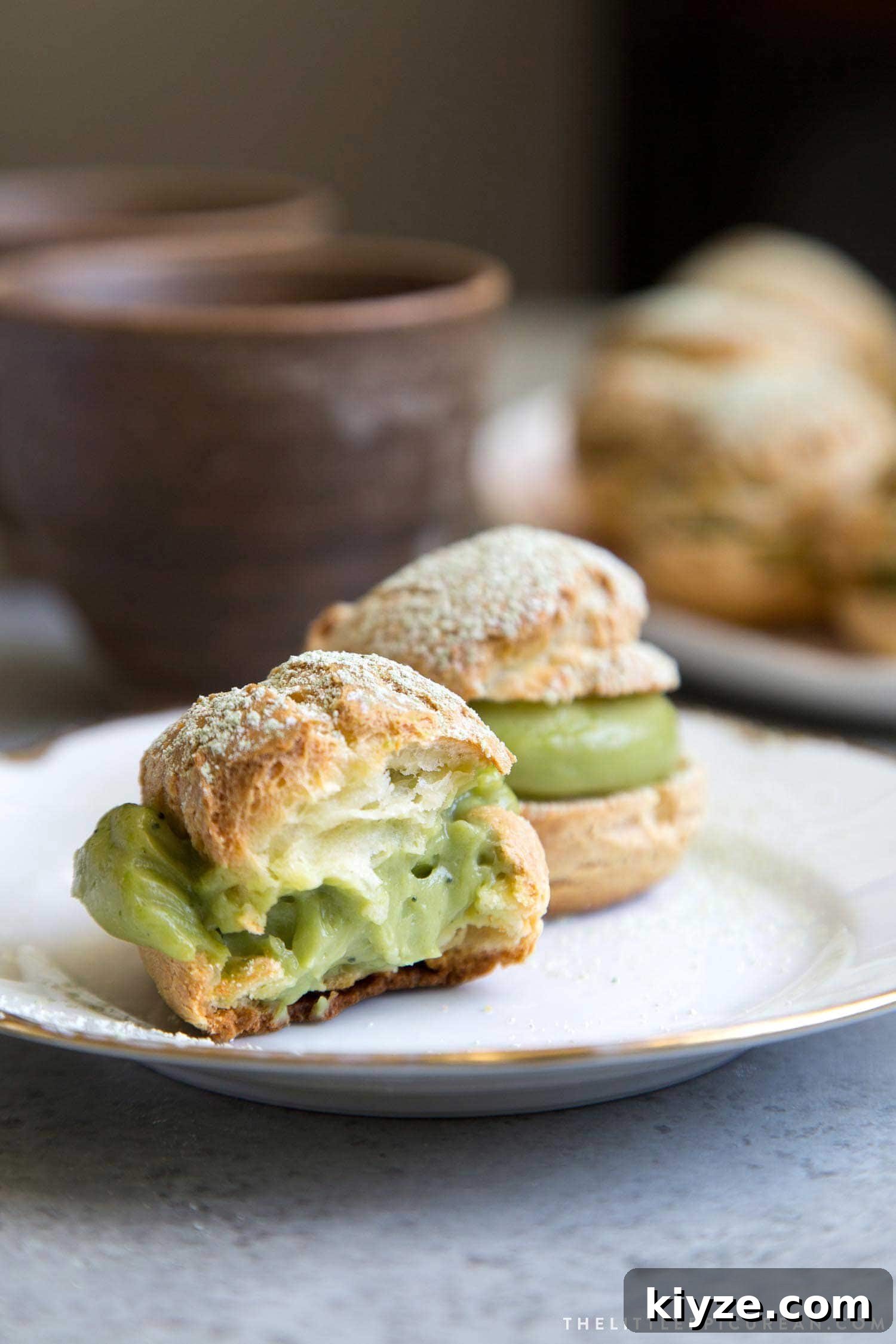 Matcha Cream Puffs Recipe: Light Japanese Green Tea Choux Pastry 4 Matcha Cream Puffs