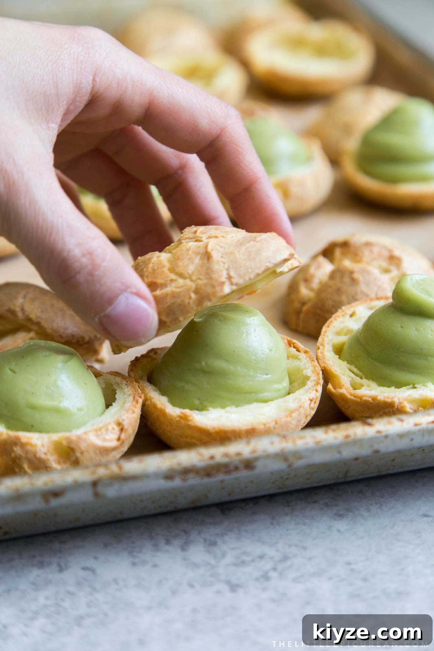 Matcha Cream Puffs Recipe: Light Japanese Green Tea Choux Pastry 10 Matcha Cream Puffs