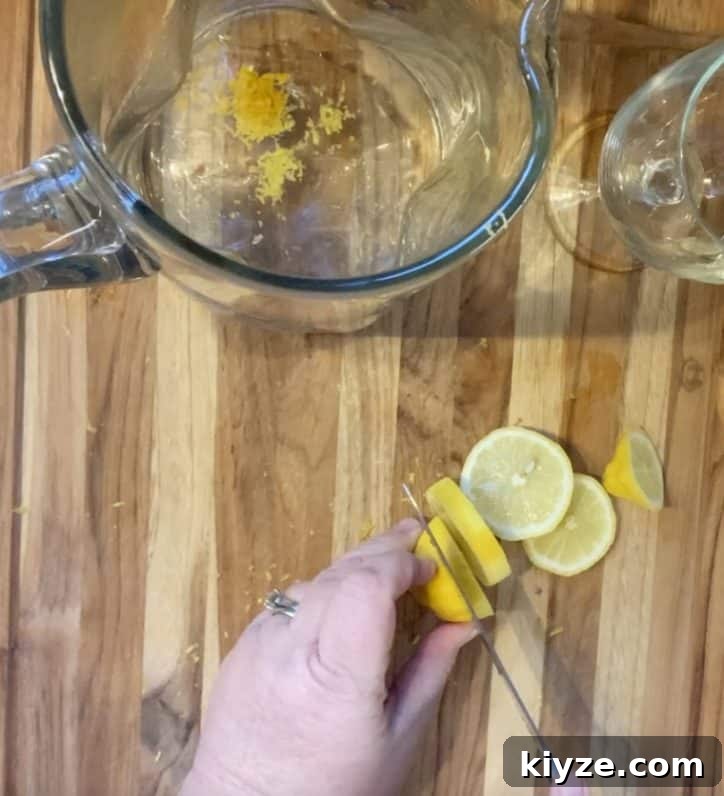 Benefits of Drinking Lemon Water Daily 6 slicing lemons