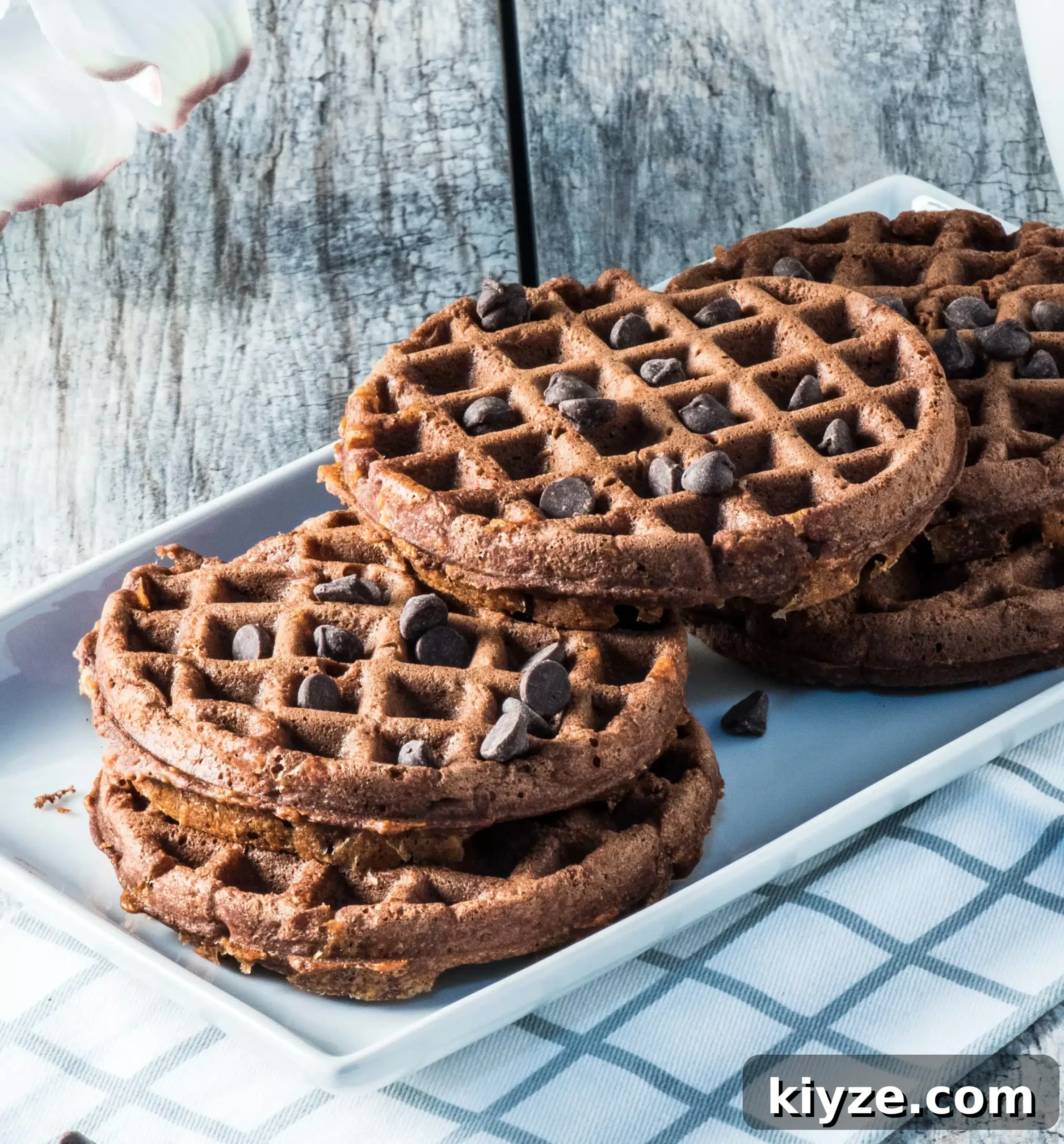 Chocolate Brownie Chaffles: Low-Carb Keto Dessert Recipe 3 Chaffle stack