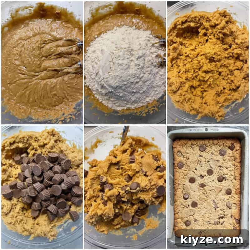 Peanut Butter Cup Blondies Recipe — Gooey Chocolate & Peanut Butter 5 Super Easy Peanut Butter Cup Blondies recipe tutorial