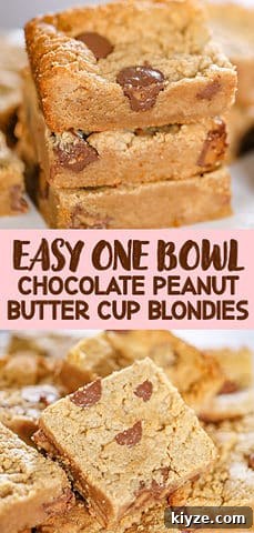 Super Easy Peanut Butter Cup Blondies
